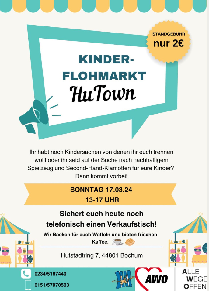 Buntes Treiben im HuTown: Der Kinderflohmarkt in Bochum lädt ein!